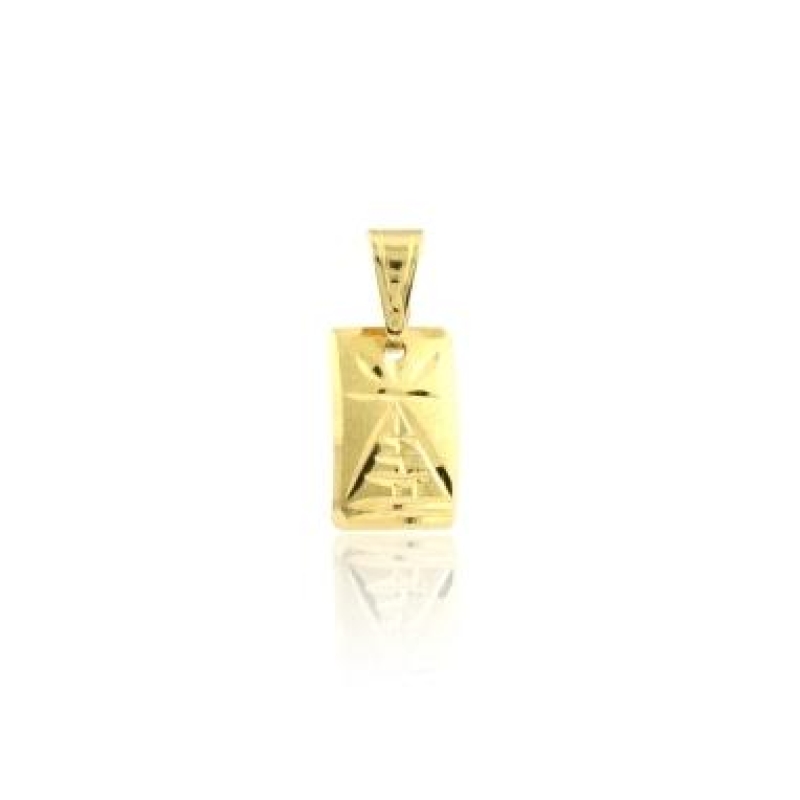 PINGENTE ESCRAVA CONCAVO BANHADO A OURO 18K