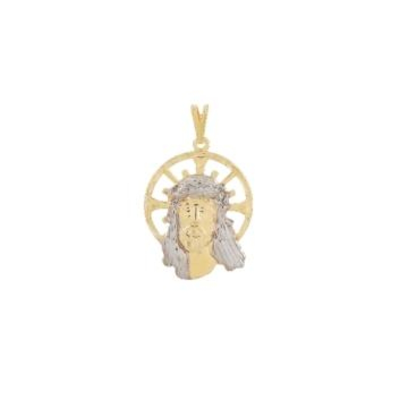 PINGENTE FACE DE CRISTO RENDADO BANHADO A OURO 18K