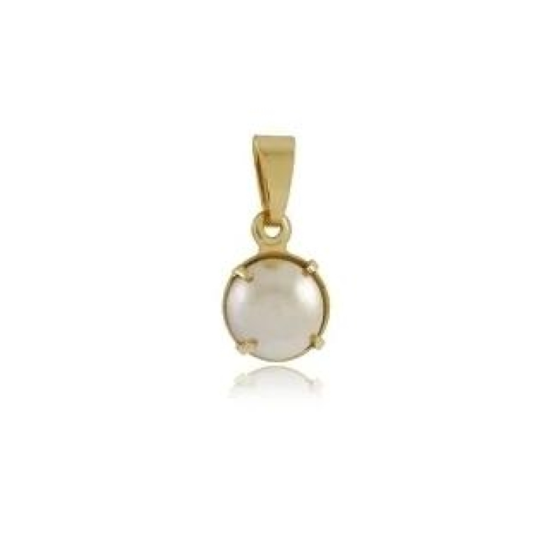 PINGENTE MEIA PEROLA BANHADA A OURO 18K