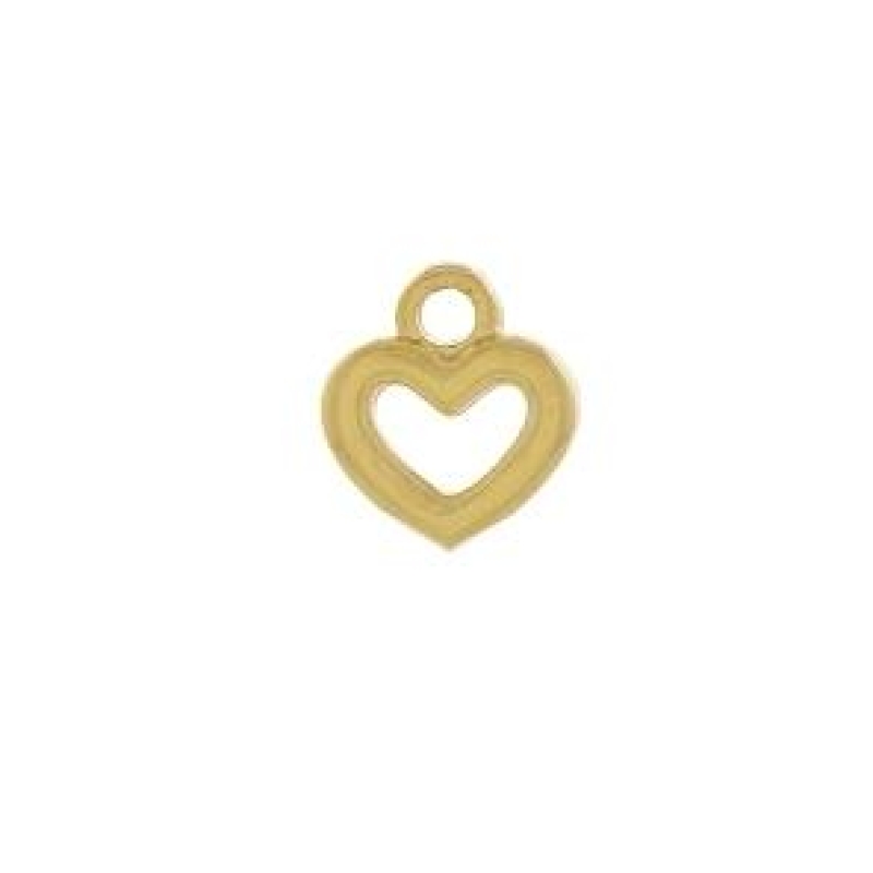 Pingente mini coracao vazado banhado a ouro 18K