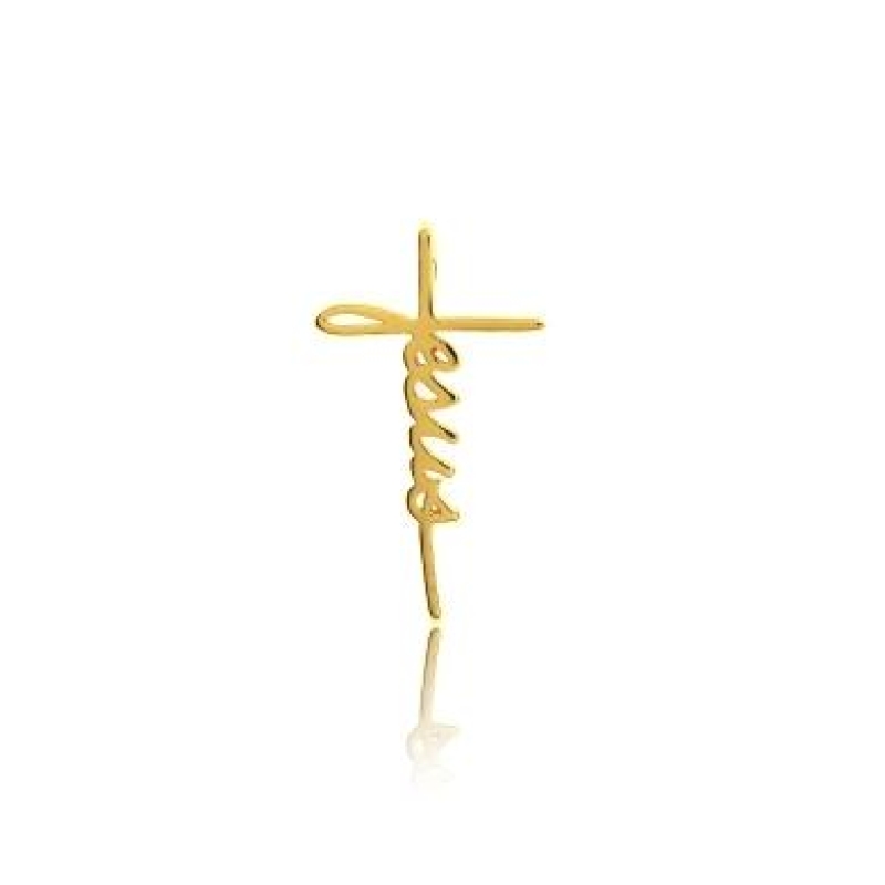 PINGENTE NOME JESUS BANHADO A OURO 18K