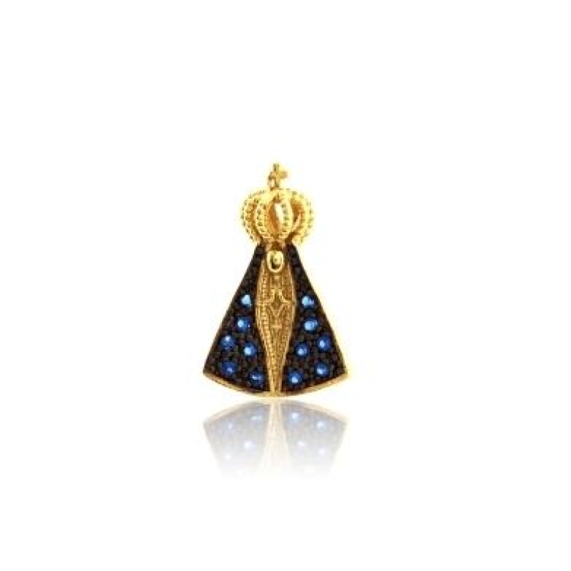 PINGENTE NOSSA SENHORA APARECIDA BANHADO A OURO 18K
