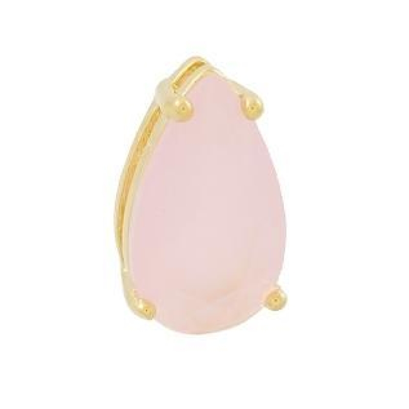 PINGENTE PEDRA GOTA HG COR VERDE ESMERALDA BANHADO A OURO 18K