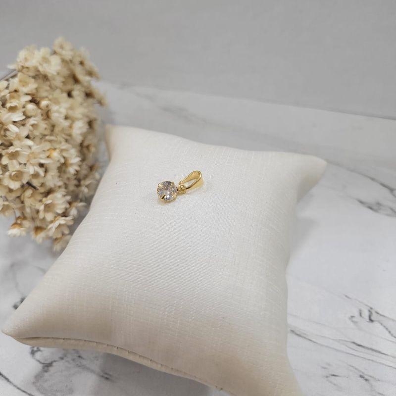 PINGENTE RIVOLI PONTO LUZ BANHADO A OURO 18K