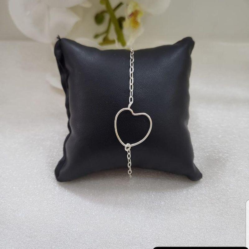 PULSEIRA 1 CORAÇÃO VAZADO PRATA 925 19CM