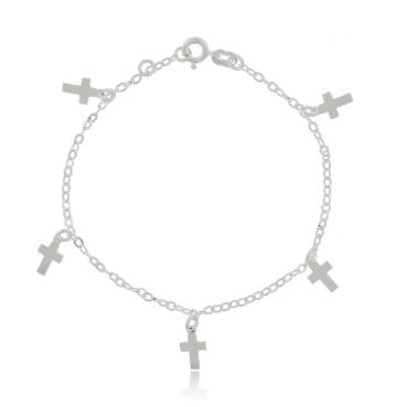PULSEIRA COM 5 CRUZES PEQUENAS PRATA 925