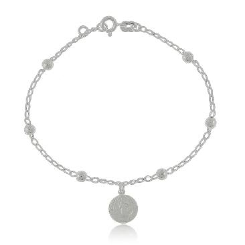 PULSEIRA COM BOLINHAS E SÃO BENTO PRATA 925 20CM