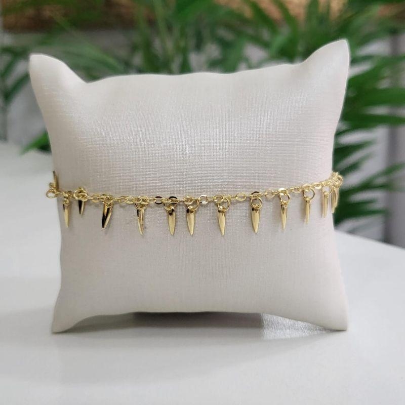 PULSEIRA GOTINHAS PONTUDAS BANHADA A OURO 18K