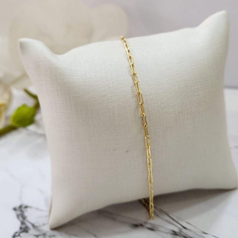 Pulseira infantil elo cartie longa 0.50 banhaddo a ouro 18k
