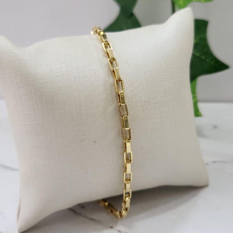 Pulseira tijolinho vnl1.0 banhado a ouro 18k
