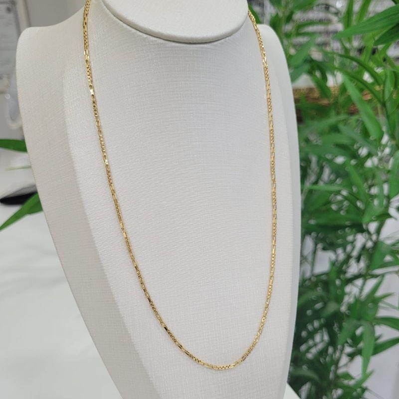 CORRENTE TIJOLINHO FINO BANHADO A OURO 18K TAM45CM