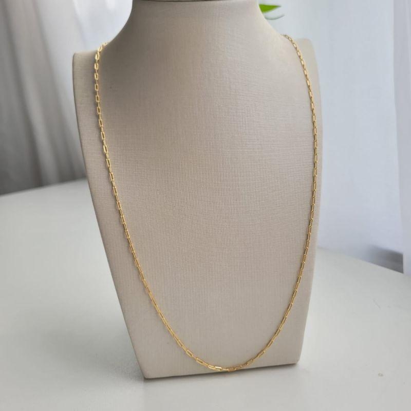 Corrente elo cartie fina longa 0.50 banhada a ouro 18k TAM60CM