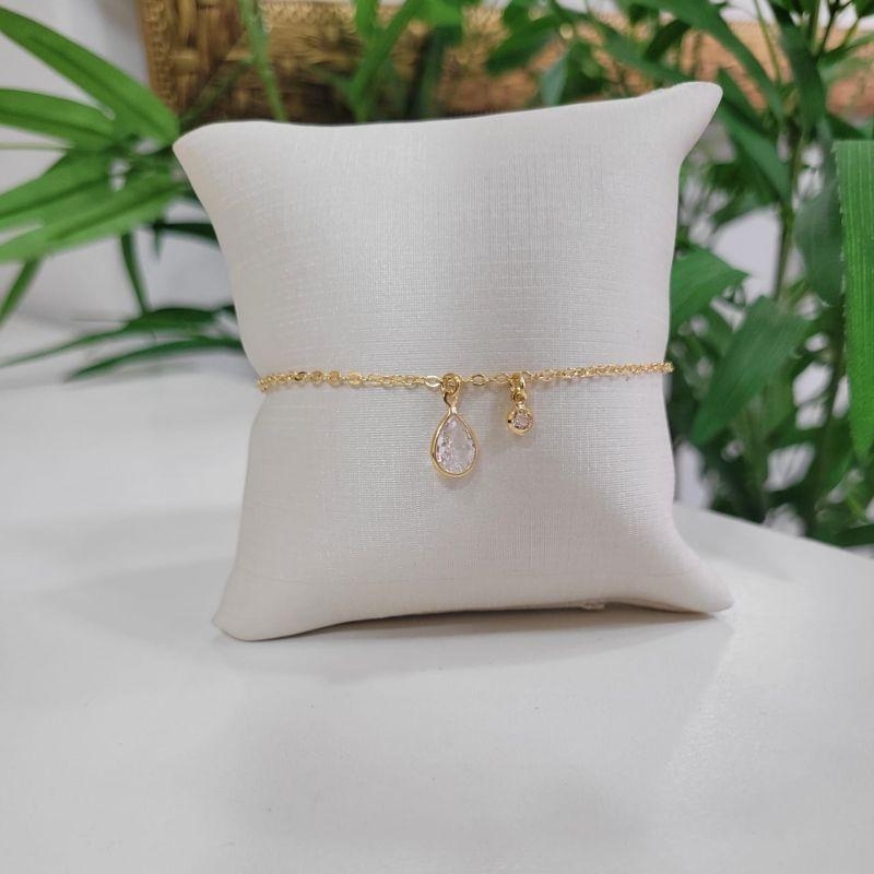 PULSEIRA GOTA ZIRCONIA CRISTAL