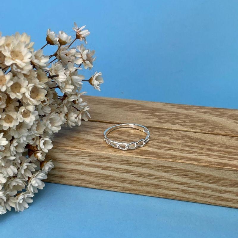 Anel 9 elos   prata 925