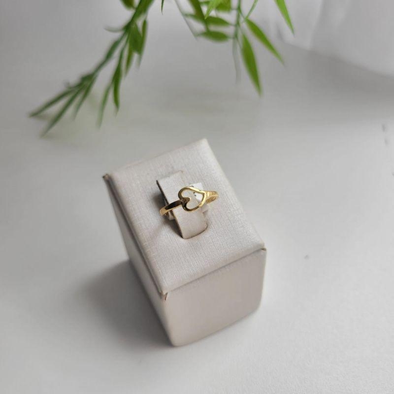 ANEL FALANGE REGULÁVEL CORAÇÃO VAZADO DE LADO