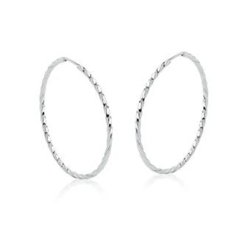 ARGOLA REDONDA TORCIDA PRATA M 4CM