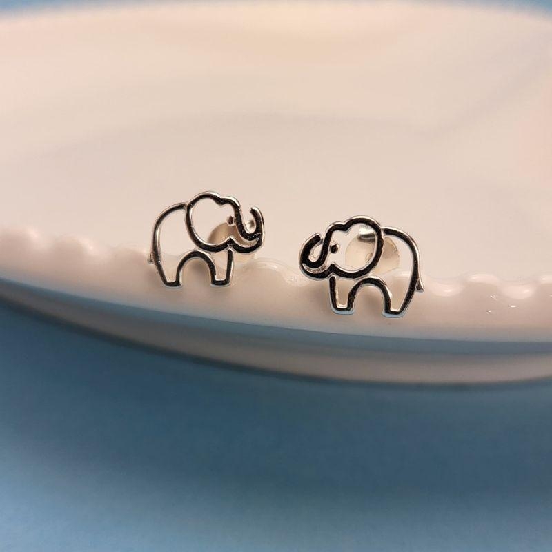 BRINCO DE PRATA 925 ELEFANTE PEQUENO VAZADO