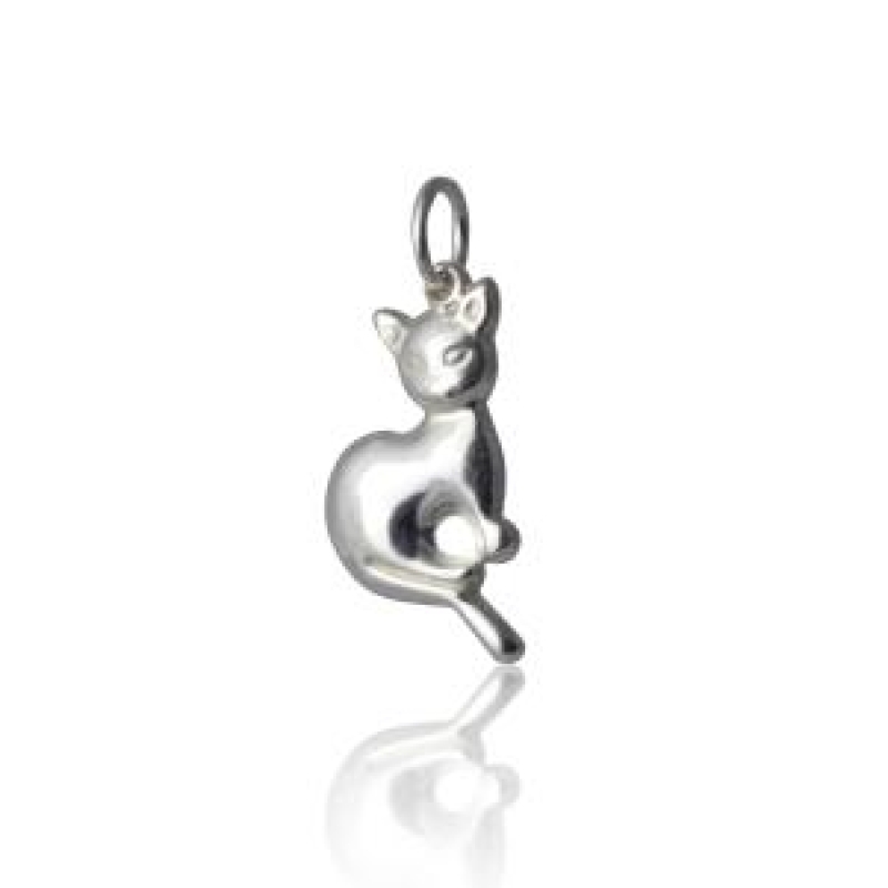 PINGENTE DE PRATA 925 GATO LISO