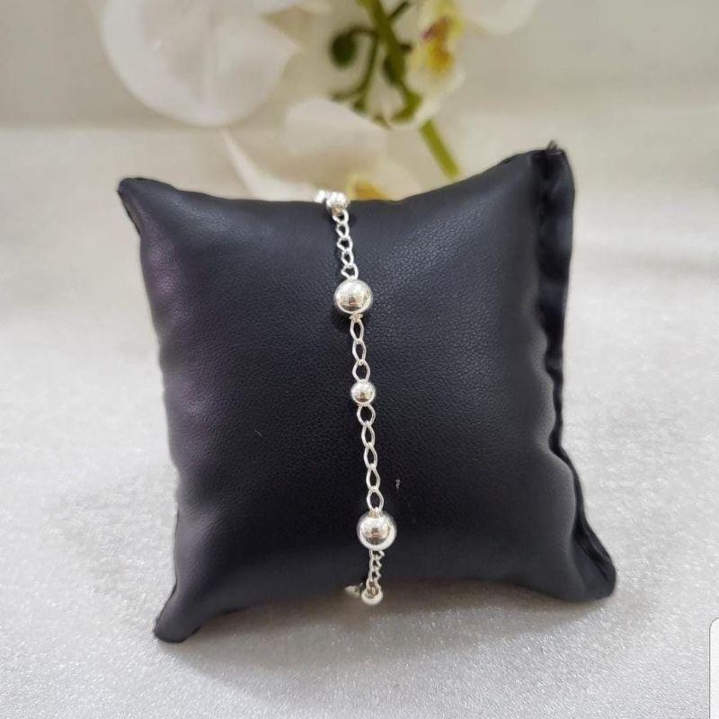 PULSEIRA BOLINHAS PRATA 925