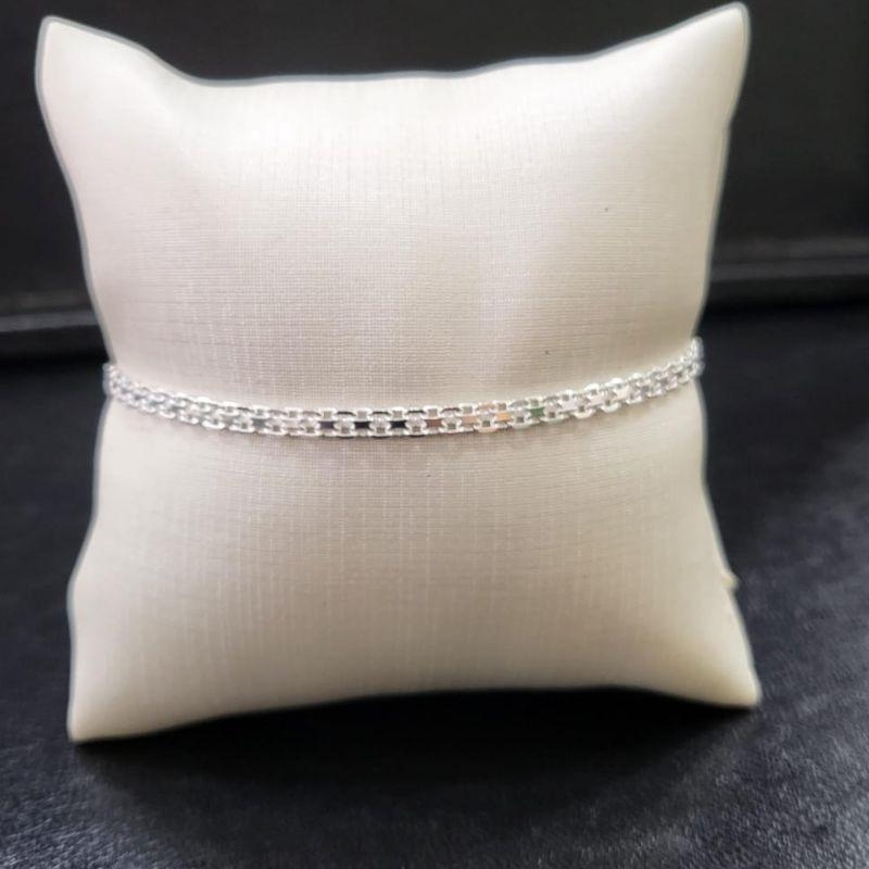 Pulseira feminina bismark renda dois fios f050 prata 925