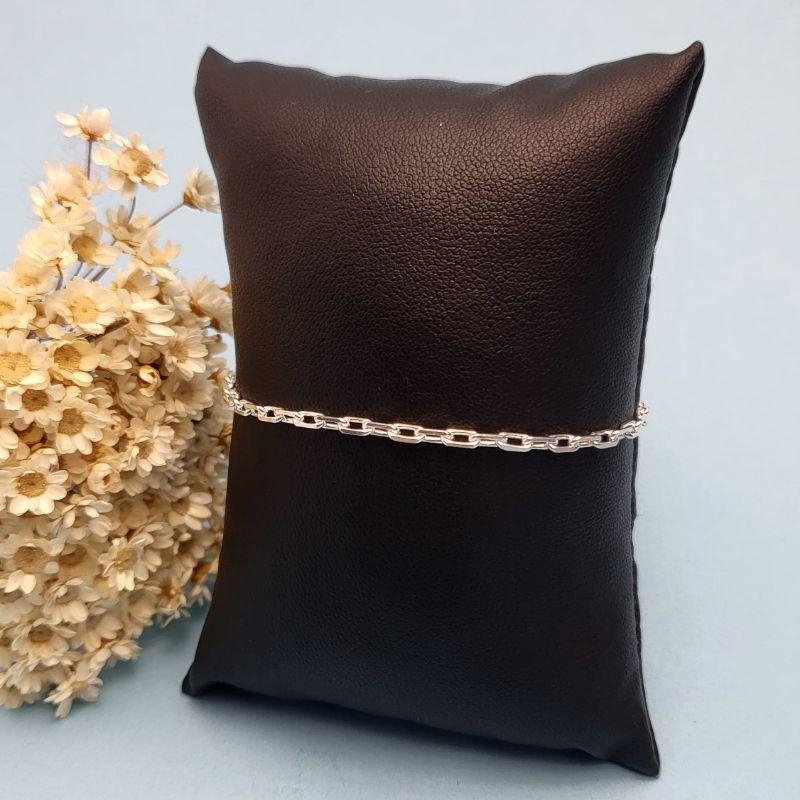 Pulseira masculina elo cartier 3mm prata 925 TAM 21CM