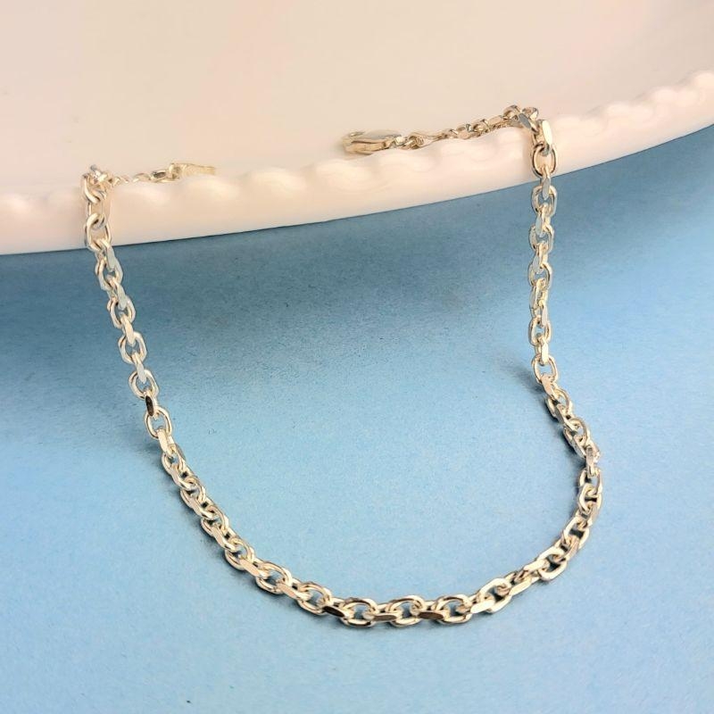 Pulseira masculina elo cartier f080 prata 925 TAM21CM