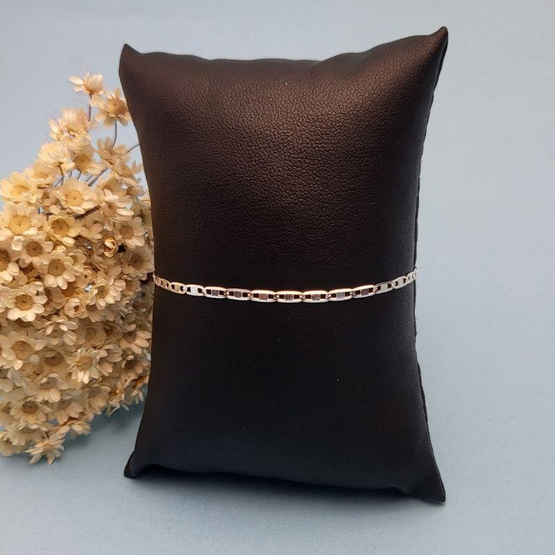 Pulseira masculina piastrine elos finos prata 925 TAM20CM