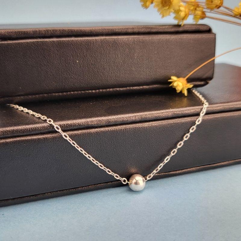 TORNOZELEIRA DE PRATA 925 COM PINGENTE BOLA