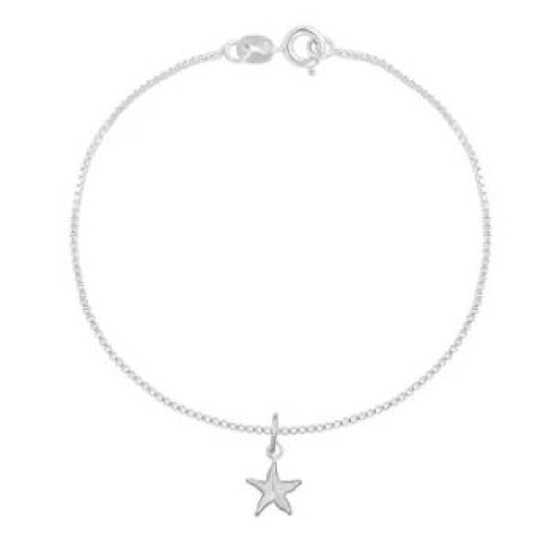 TORNOZELEIRA DE PRATA 925 ESTRELA DO MAR TAM25CM