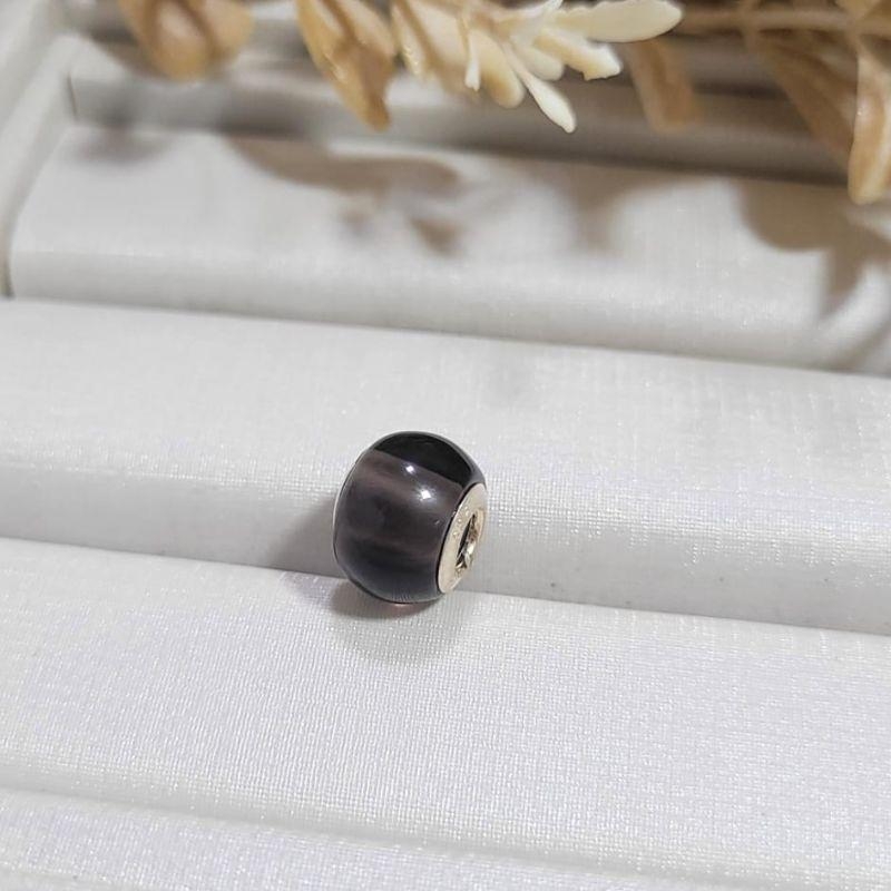 BERLOQUE DE PRATA 925 REALIZE REDONDO QUARTZO FUME