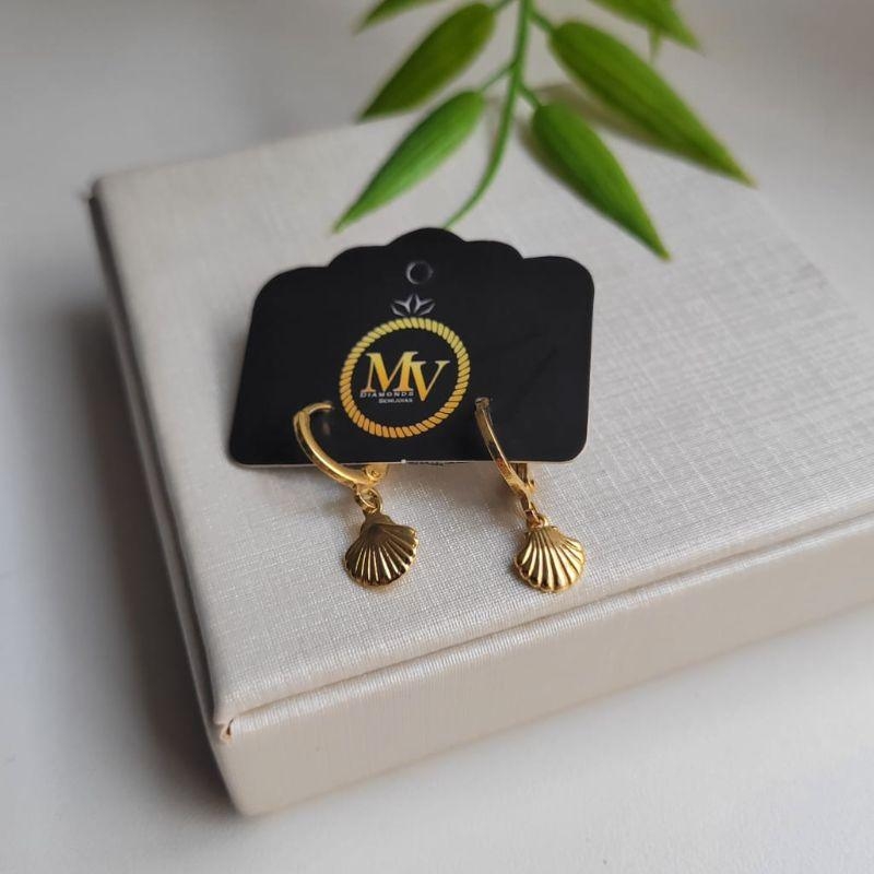 BRINCO ARGOLA CLICK CONCHINHA BANHADO A OURO 18K