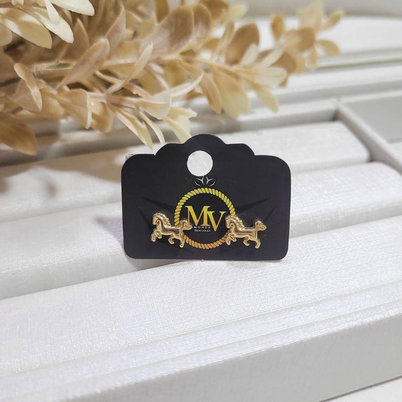 BRINCO CAVALO PEQUENO BANHADO A OURO 18K