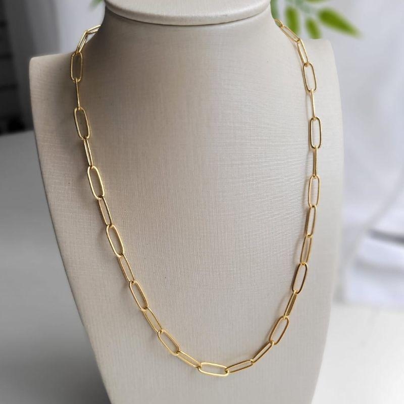 Chocker elo cartie longo e fino banhado a ouro 18k TAM40CM