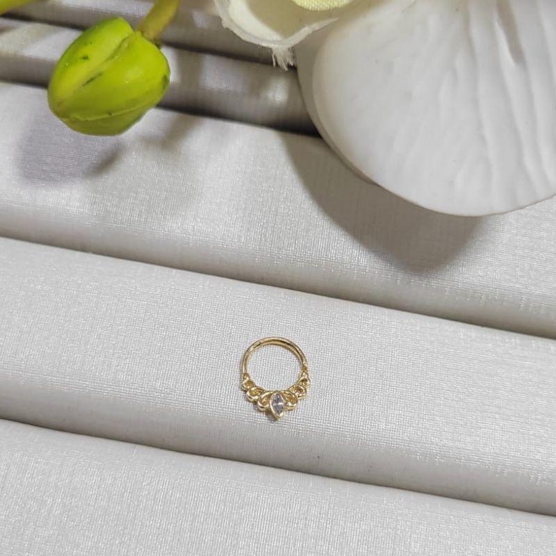 PIERCING COM UMA ZIRCONIA BANHADO A OURO 18K