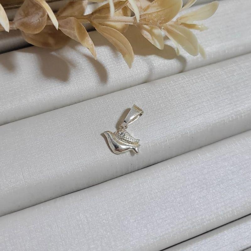 PINGENTE DE PRATA 925 GOLFINHO COM FILHOTE  1 ZIRCÔNIA