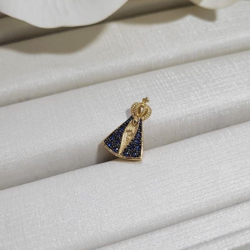 PINGENTE NOSSA SENHORA APARECIDA BANHADO A OURO 18K