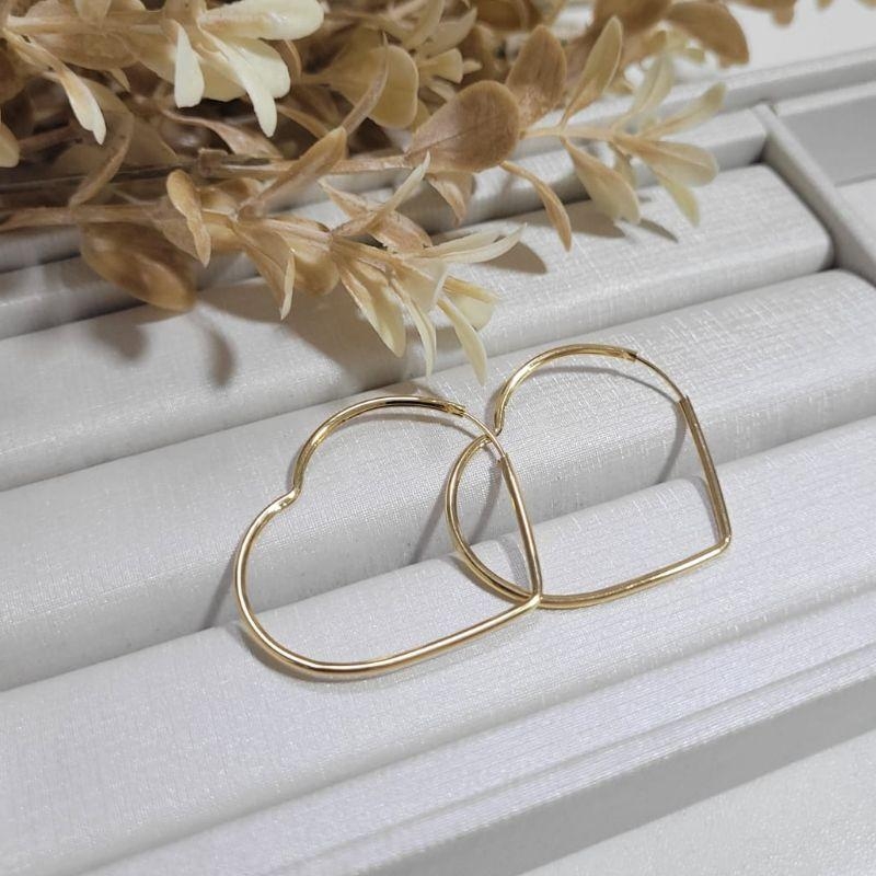 ARGOLA CORAÇÃO FECHADA BANHADO A OURO 18K