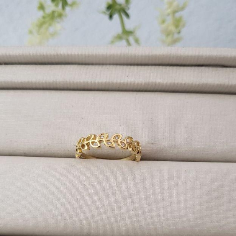 ANEL FOLHINHAS C/ ZIR