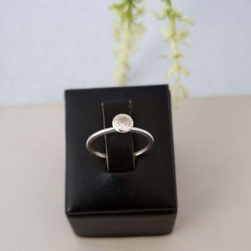 ANEL SOLITARIO PEDRA PRATA