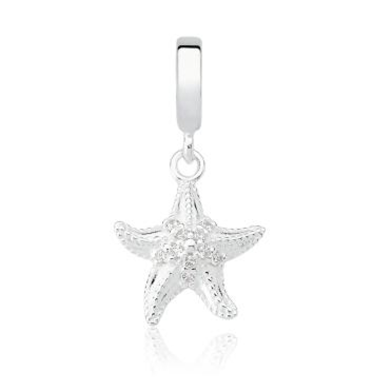 BERLOQUE DE PRATA 925 ESTRELA DO MAR COM ZIRCONIA