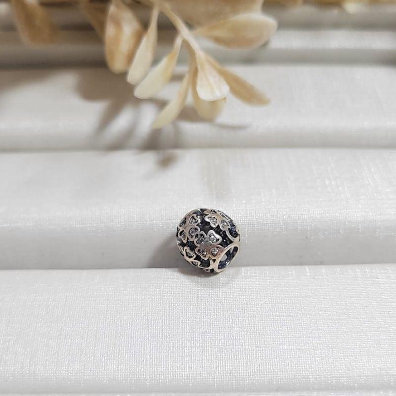 BERLOQUE DE PRATA 925 SEPARADOR TREVO COM ZIRCONIA