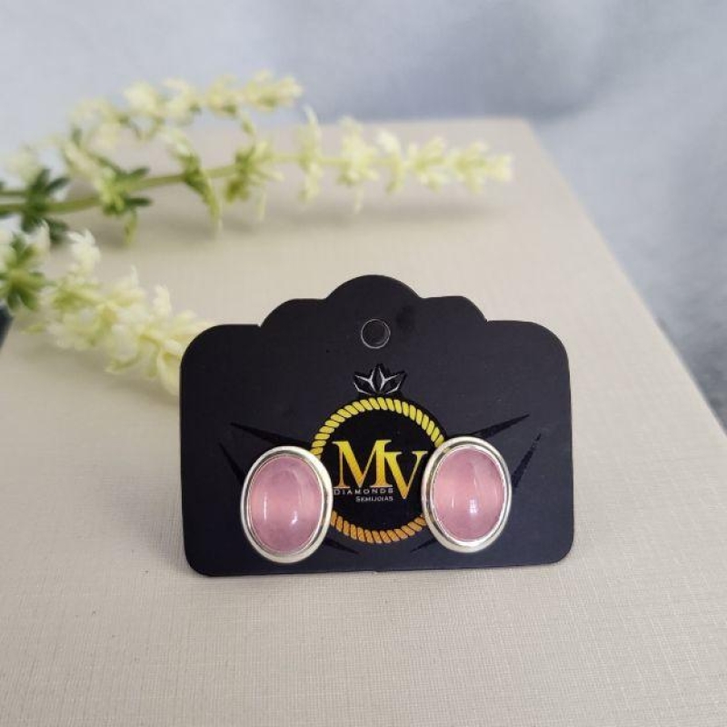 BRINCO PEDRA NATURAL PRATA