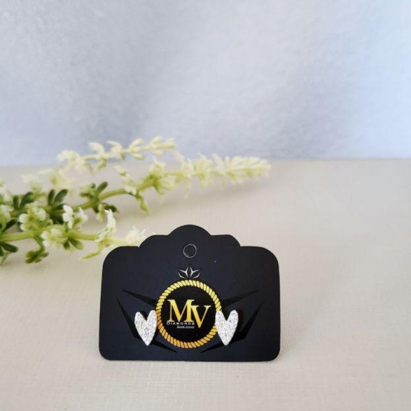 BRINCO PRATA CRAVEJADO CORACAO P