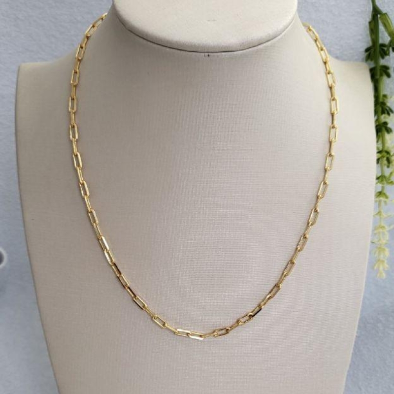 CORRENTE ELO CARTIER BANHADA A OURO 18K TAM50CM