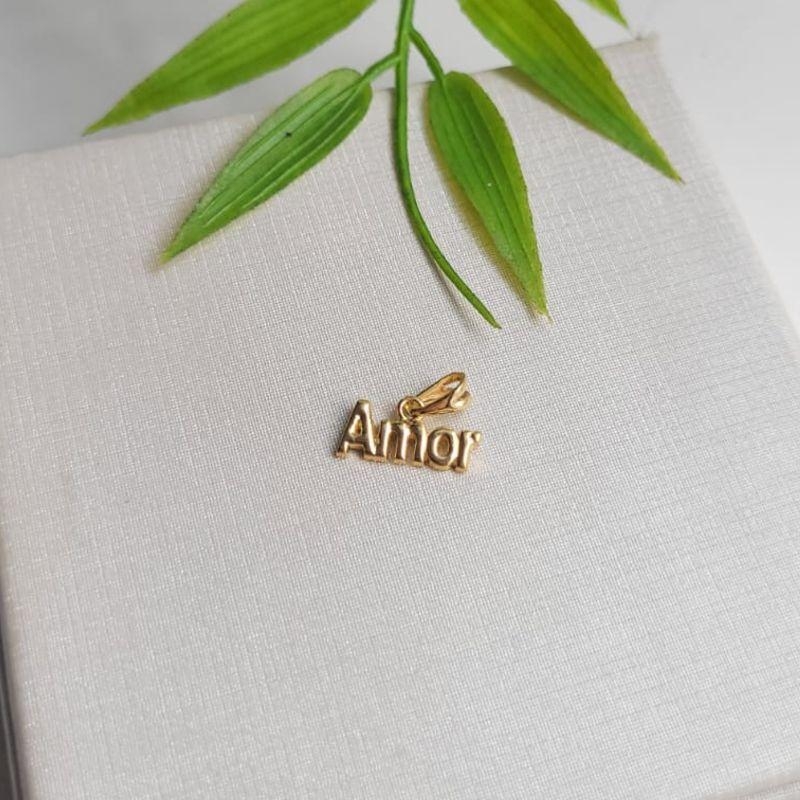 Pingente amor liso banhado a ouro 18k