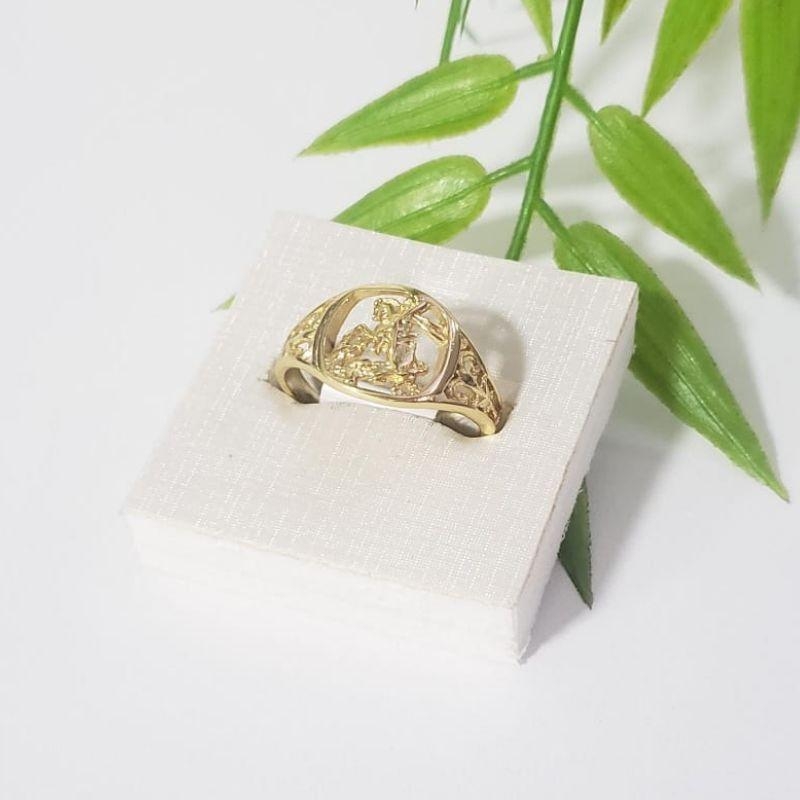 ANEL SÃO JORGE BANHADO A OURO 18K