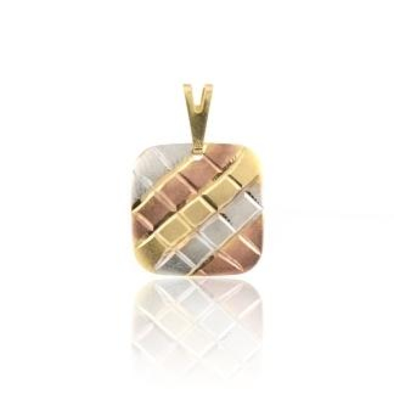 PINGENTE QUADRADO OURINHO BANHADO A OURO 18K