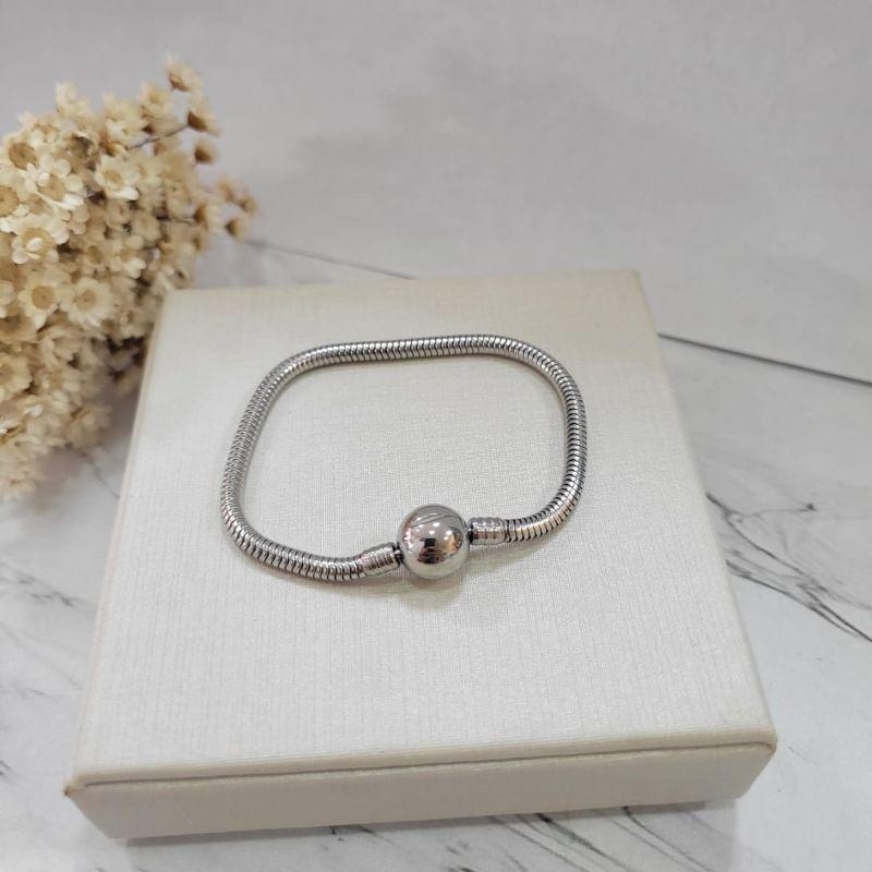 Pulseira de berloque fecho bolinha 16cm