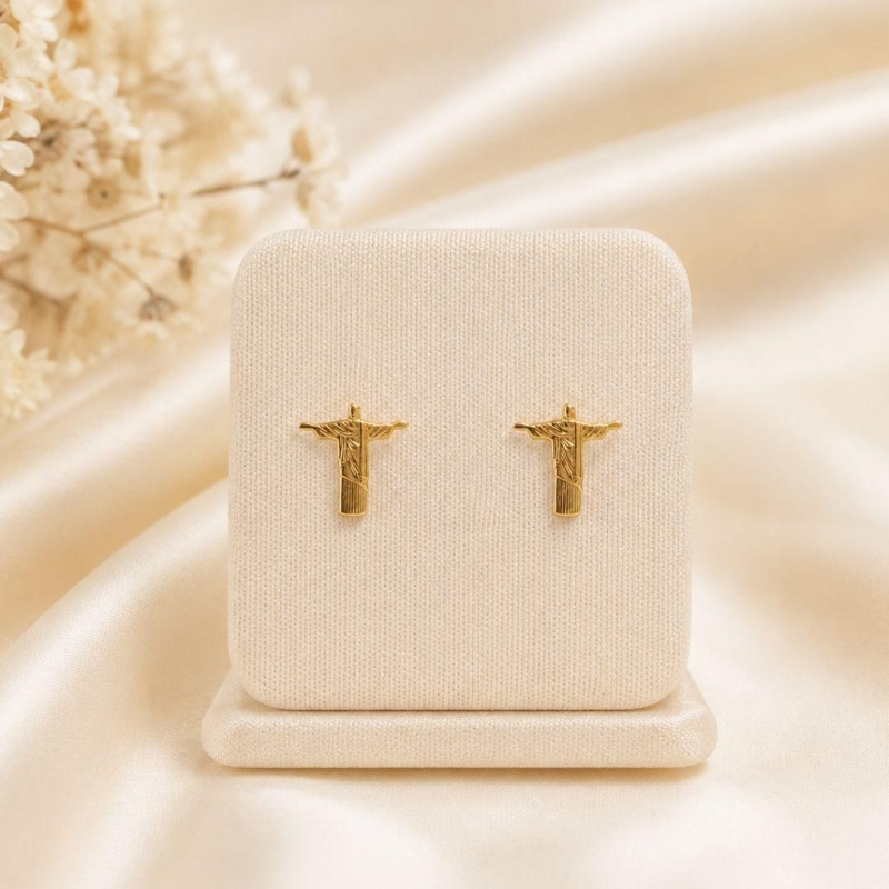 BRINCO CRISTO REDENTOR BANHADO A OURO 18K