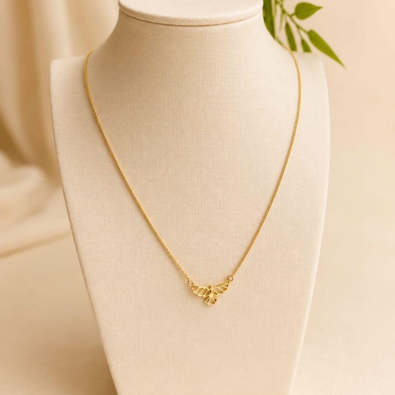 GARGANTILHA ESPIRITO SANTO BANHADO A OURO 18K TAM45CM